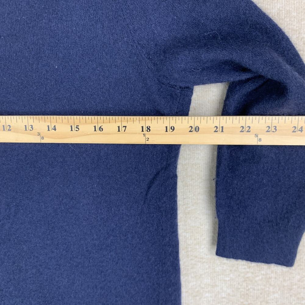 Talbots 100% Pure Cashmere Women’s Sweater Large Navy 3/4 Length Cozy Preppy - Picture 7 of 9